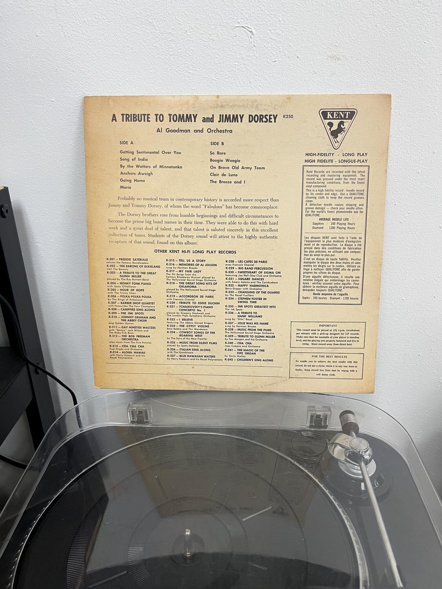Al Goodman And His Orchestra – A Tribute To Tommy Dorsey Jimmy Dorsey (Vinyl)