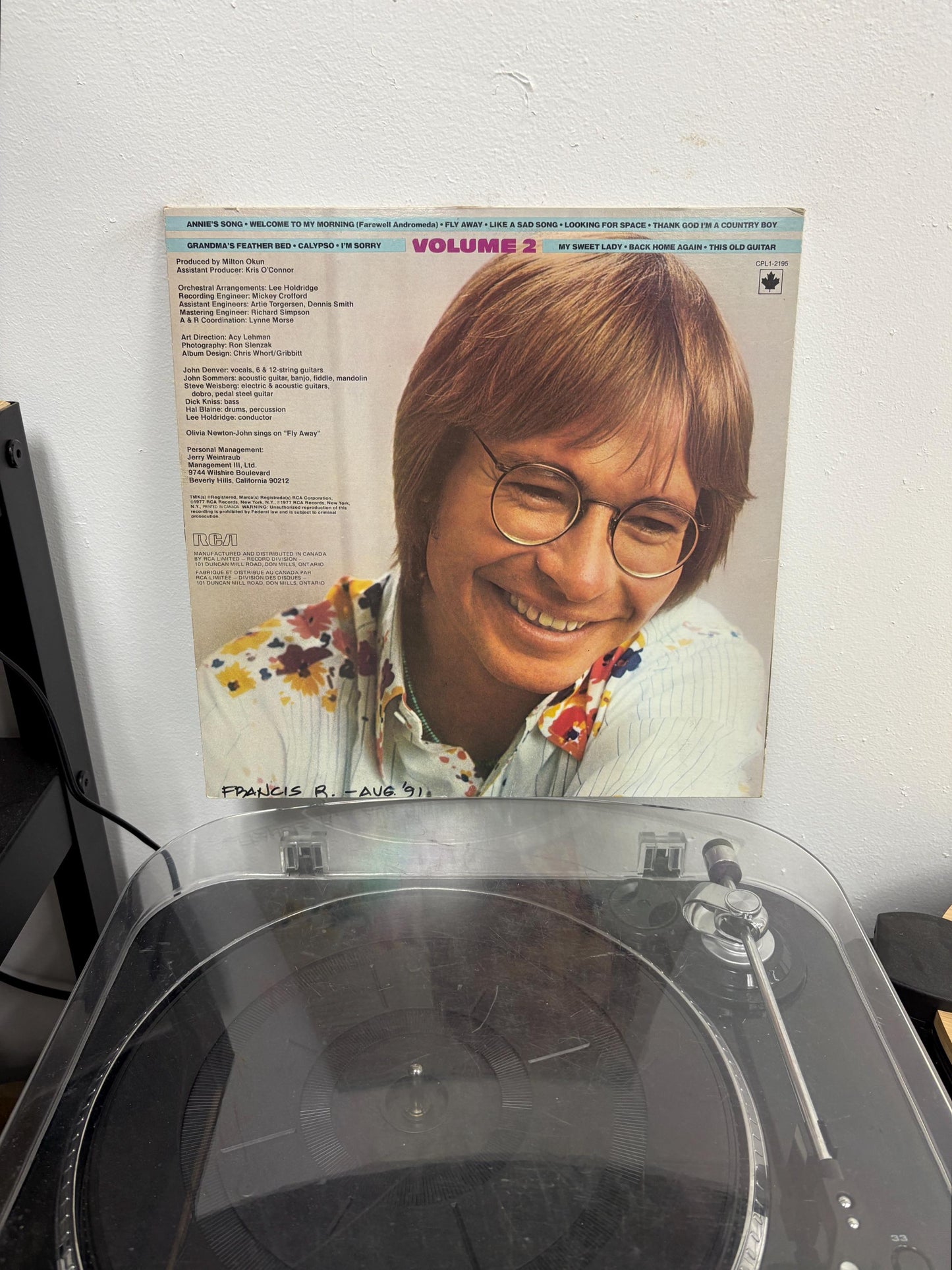 John Denver – John Denver's Greatest Hits, Volume (Vinyl)
